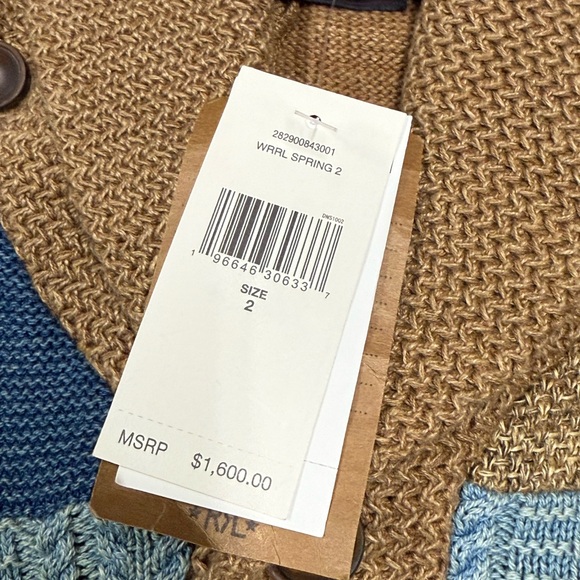 Ralph Lauren’s double RL Indigo Patchwork Shawl-Collar Cardigan knit - Picture 6 of 16